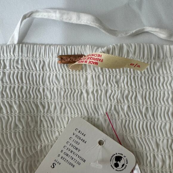 Free People FP One So Posh Corset Cropped Tank Top Ivory Size S NWT - Picture 7 of 9